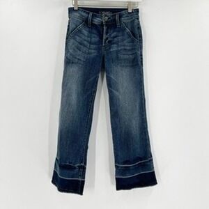 Level‎ 99 Women Jeans Wide Leg Cropped Dark Wash Size 24 Style EY2C52